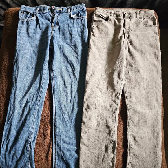 The Children’s Place Boys Jeans Size 14 – 2 Pair Bundle (Blue & Gray Straight) - Picture 1 of 4